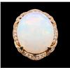 Image 2 : 34.43 ctw Opal and Diamond Ring - 14KT Rose Gold