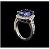 Image 4 : 14KT White Gold 5.42 ctw Tanzanite and Diamond Ring