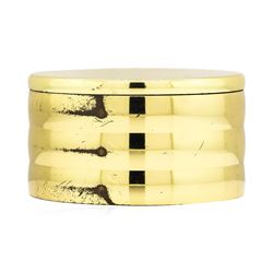 Tiffany & Company Round Brass Travel Clock with Alarm