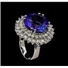 Image 4 : 14.78 ctw Tanzanite and Diamond Ring - 14KT White Gold