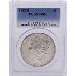 1882-S $1 Morgan Silver Dollar Coin PCGS MS65
