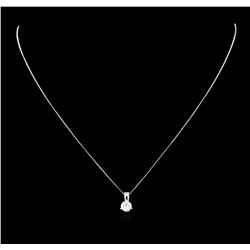 0.70 ctw Diamond Pendant And Chain - 14KT White Gold