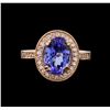 Image 2 : 14KT Rose Gold 3.37 ctw Tanzanite and Diamond Ring