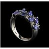 Image 4 : 1.36 ctw Tanzanite and Diamond Ring - 14KT White Gold