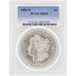 1881-S $1 Morgan Silver Dollar Coin PCGS MS63