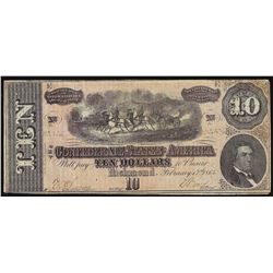 1864 $10 Confederate States of America Note