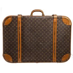 Louis Vuitton Vintage Monogram Canvas Leather Suitcase Luggage