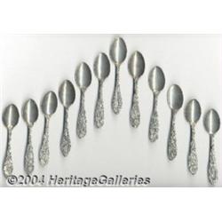 A GROUP OF TWELVE AMERICAN FLORAL SOUVENIR SPOONS