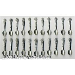 A GROUP OF TWENTY-TWO AMERICAN SILVER STATE FLOWER MINIATURE SOUVENIR SPOONS