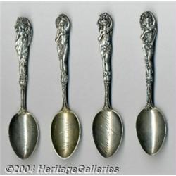 A SET OF AMERICAN SILVER FOUR SEASON SOUVENIR SPOONS
