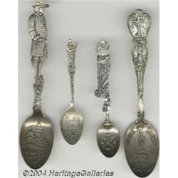 A GROUP OF FOUR AMERICAN SILVER PATRIOTIC SOUVENIR SPOONS