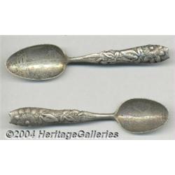 TWO AMERICAN SILVER NEW YORK STATE SOUVENIR SPOONS