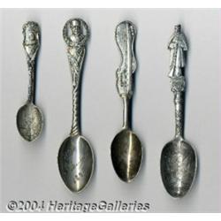TWO SILVER MILITARY SOUVENIR SPOONS