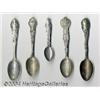 Image 1 : A GROUP OF FIVE SILVER MILITARY SOUVENIR SPOONS
