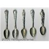 Image 1 : A GROUP OF FIVE SILVER MILITARY SOUVENIR SPOONS