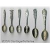 Image 1 : A GROUP OF SIX SILVER MILITARY SOUVENIR SPOONS
