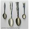 Image 1 : A GROUP OF FOUR SILVER MILITARY SOUVENIR SPOONS