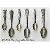 Image 1 : A GROUP OF SIX SILVER MILITARY SOUVENIR SPOONS
