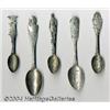 Image 1 : A GROUP OF FIVE SILVER MILITARY SOUVENIR SPOONS