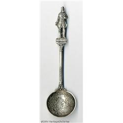 A SILVER MILITARY SOUVENIR SPOON