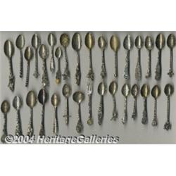 A GROUP OF FIFTY-FIVE MISCELLANEOUS SOUVENIR SPOONS