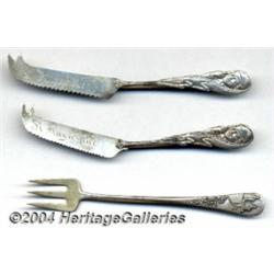 THREE SILVER SOUVENIR SERVING PIECES