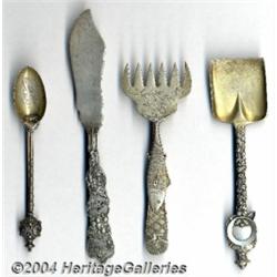 A GROUP OF FOUR SILVER SOUVENIR SERVING PIECES