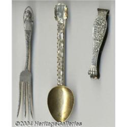 THREE SILVER SOUVENIR SERVING PIECES