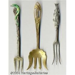 THREE SILVER SOUVENIR SERVING PIECES