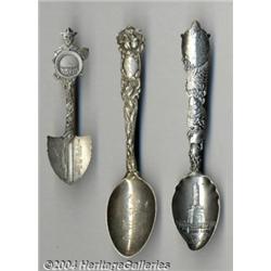 THREE SILVER SOUVENIR SPOONS