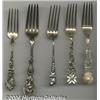 Image 1 : A GROUP OF FIVE SILVER SOUVENIR FORKS