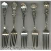 Image 1 : A GROUP OF FIVE SILVER SOUVENIR FORKS