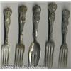Image 1 : A GROUP OF FIVE SILVER SOUVENIR FORKS