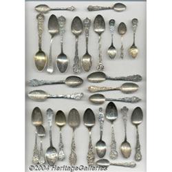 A GROUP OF ONE HUNDRED SIX SILVER STATE SOUVENIR SPOONS