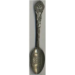 A SILVER COLLEGIATE SPORTS SOUVENIR SPOON
