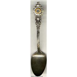 A SILVER AND ENAMEL COLLEGIATE SPORTS SOUVENIR SPOON