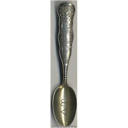 A SILVER COLLEGIATE SOUVENIR SPOON