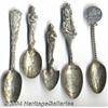Image 1 : FIVE SILVER MINING SOUVENIR SPOONS