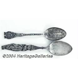 TWO SILVER WILDLIFE SOUVENIR SPOONS