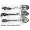 Image 1 : THREE SILVER WILDLIFE SOUVENIR SPOONS