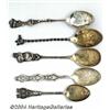 Image 1 : FIVE SILVER WILDLIFE SOUVENIR SPOONS