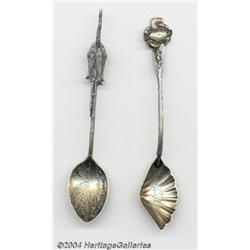 TWO MARINE LIFE SOUVENIR SPOONS