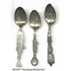 Image 1 : A GROUP OF THREE SILVER MARINE LIFE SOUVENIR SPOONS