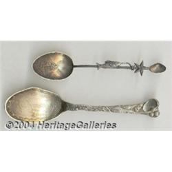 TWO MARINE LIFE SOUVENIR SPOONS