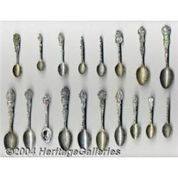 A GROUP OF THIRTY-EIGHT SILVER STATE SOUVENIR SPOONS