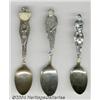 Image 1 : A GROUP OF THREE SILVER FIGURAL SOUVENIR SPOONS