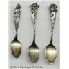 Image 1 : A GROUP OF THREE SILVER FIGURAL SPOONS