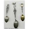 Image 1 : A GROUP OF THREE SILVER FIGURAL SOUVENIR SPOONS