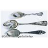 Image 1 : THREE SILVER SALEM WITCH SOUVENIR SPOONS
