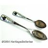 Image 1 : TWO MULTI-COLORED ENAMEL HANDLE SALEM WITCH SOUVENIR SPOONS